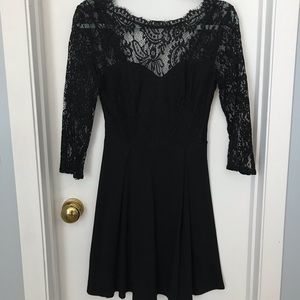 Black Lace Open Back Dress